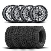 ITP Momentum 14" Machined Black Wheels And Ultra Cross R-Spec Tires [30x10-14]