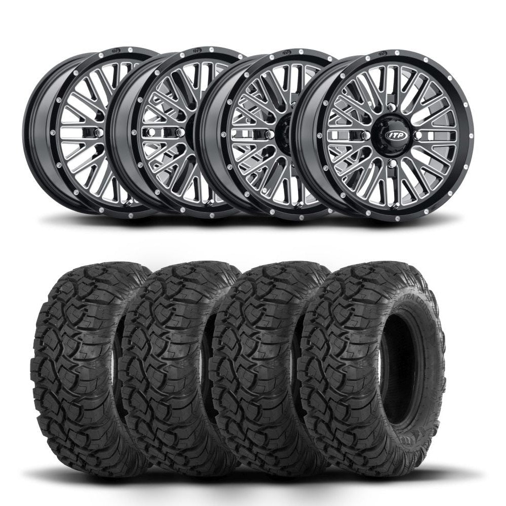 ITP Momentum 14" Machined Black Wheels And Ultra Cross R-Spec Tires [29x9-14]