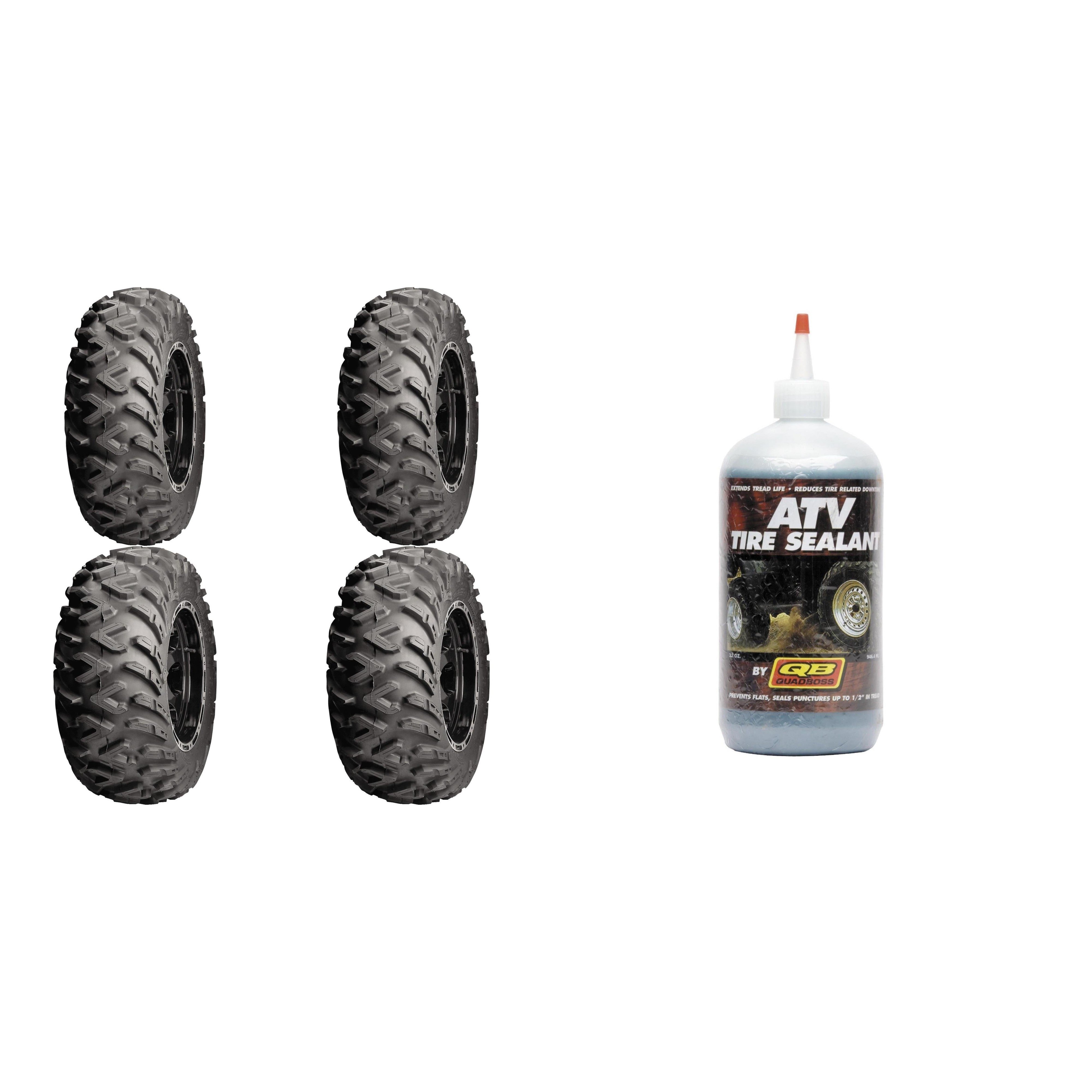 Set of 4 Tires (Terracross R/T XD 26x9R-12 Front, 26x11R-12 Rear) with Sealant