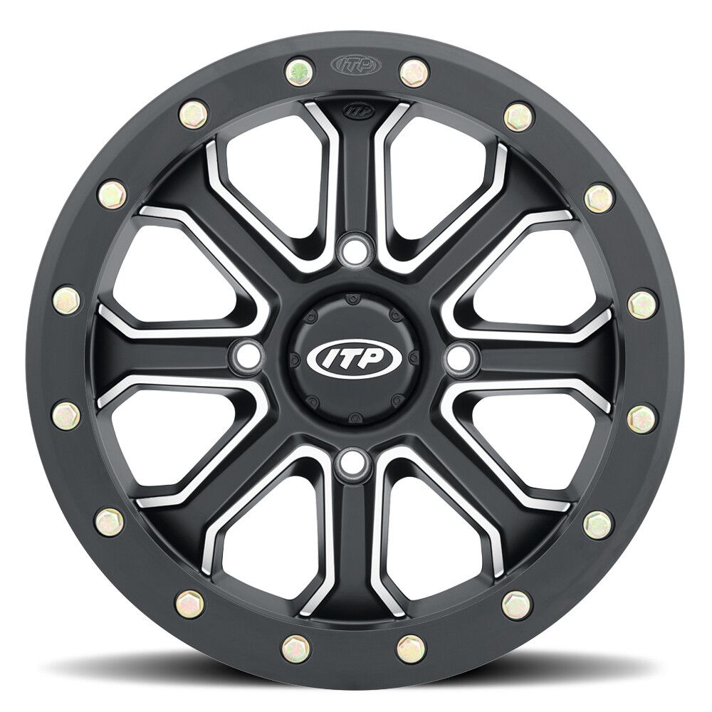 ITP Velocity Inertia 14" Matte Black Wheels And Mud Lite Tires [27x10-14]