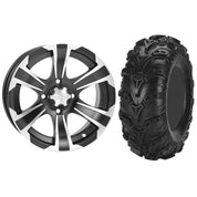 Set of 2 Mounted Wheel and Tire Kit Wheel: 12x7 5+2 4/137 12mm Tire: 25x8-12 6 Ply