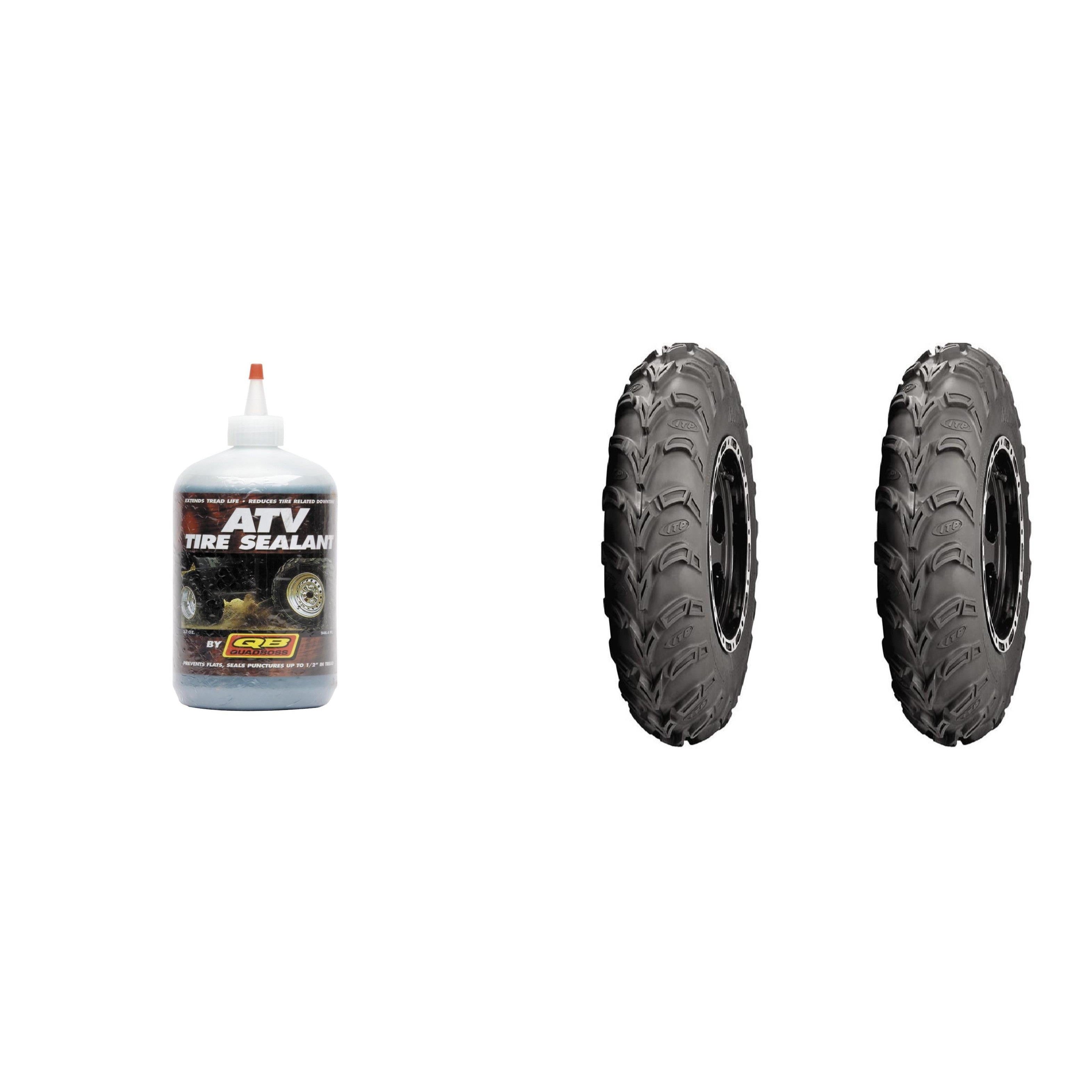 Set of 2 ITP Mud Lite AT Rear Tires 25x10-11 6-ply with QUADBOSS Sealant