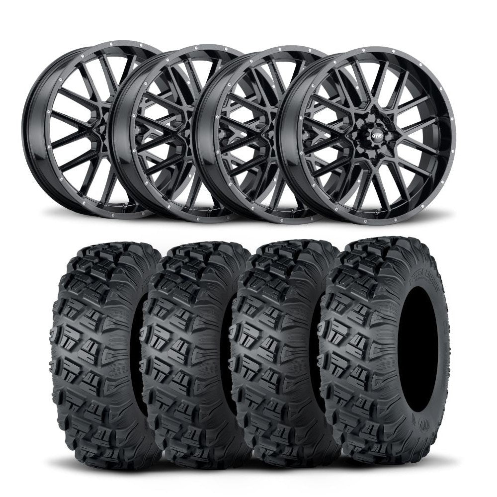 ITP Hurricane 18" Matte Black Wheels And Versa Cross XTR Tires [33x10-18]