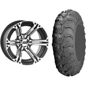 Set of 2 Mounted Wheel and Tire Kit Wheel: 12x7 2+5 4/110 Tire: 24x8-12 6 Ply