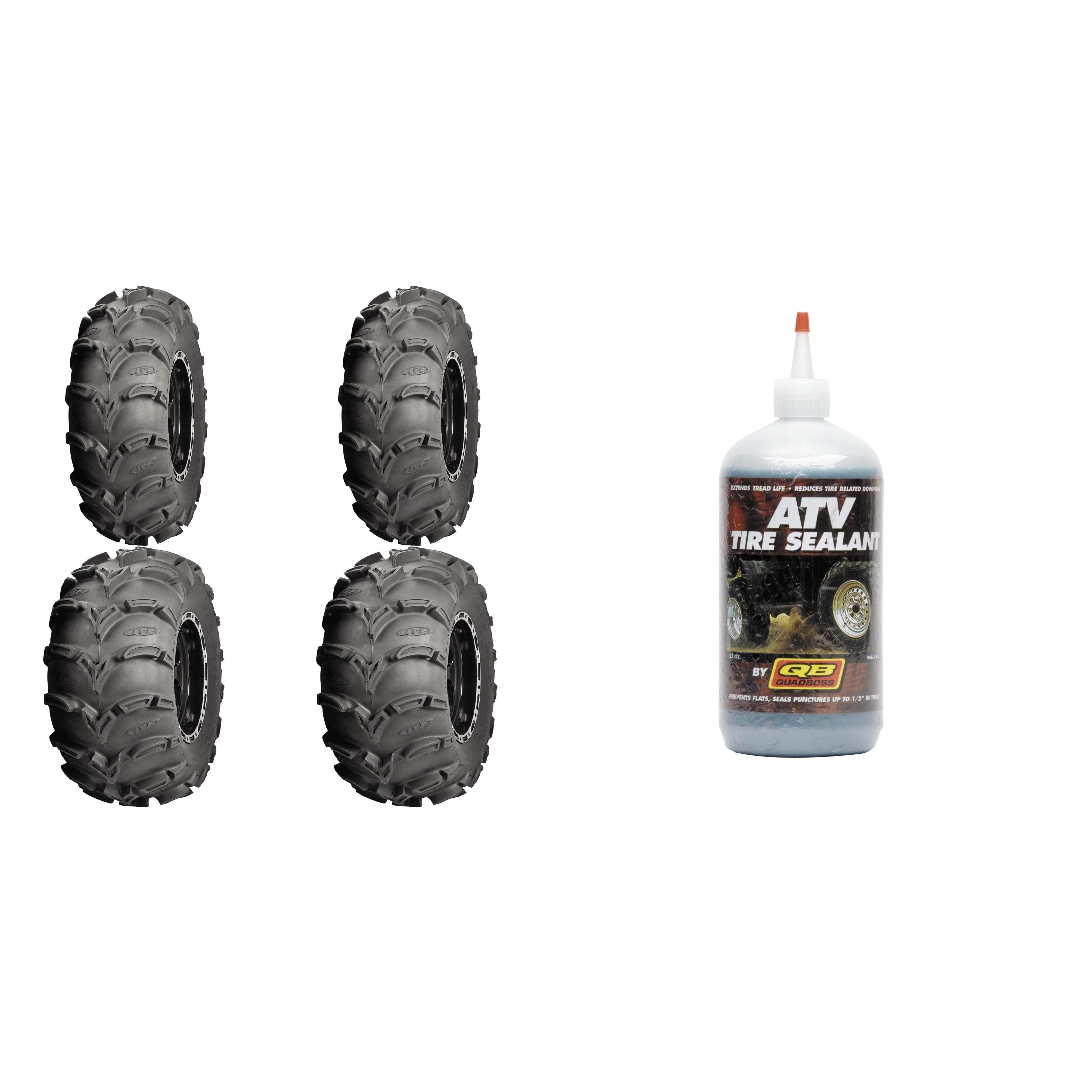 Set of 4 ATV Tires (Mud Lite XL 27x9-12 Front, 27x12-12 Rear) with Sealant