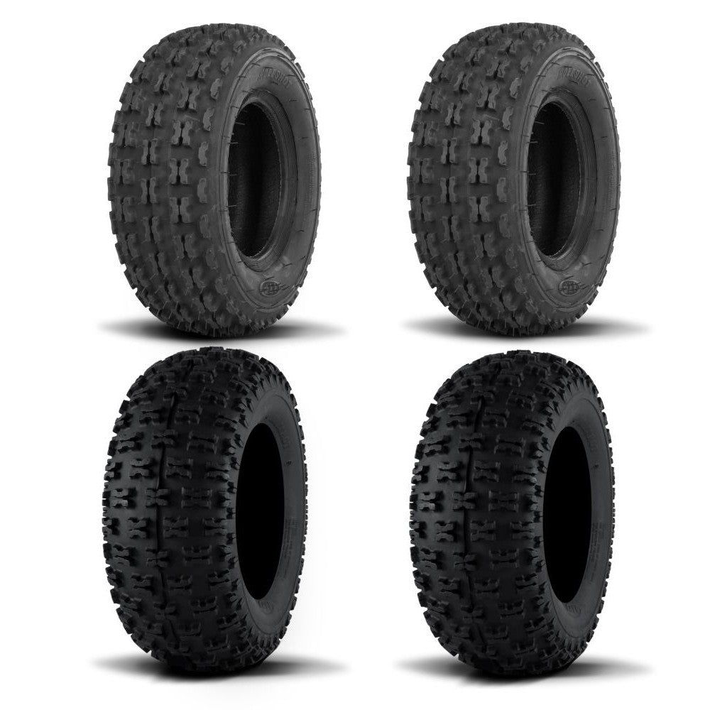 ITP Two Each Holeshot Tires Front [21x7-10] And Holeshot Tires Rear [20x11-9]