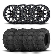 ITP Hurricane 17" Matte Black Wheels And Mud Lite XTR Tires [27x9-14]