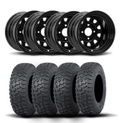 ITP Delta Steel 14" Wheels And Terra Hook Tires [28x9-14]