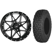 Set of 2 Mounted Wheel and Tire Kit Wheel: 14x7 2+5 4/110 Tire: 27x11-14 8 Ply