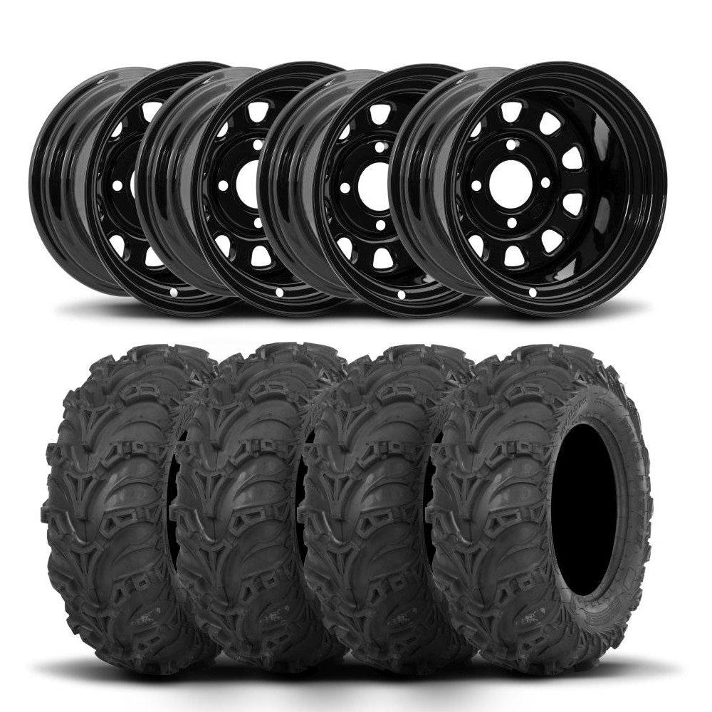 ITP Delta Steel 12" Wheels And Mud Lite II Tires [25x10-12]