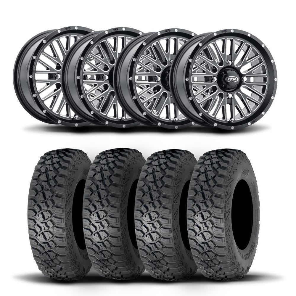 ITP Momentum 15" Machined Black Wheels And Tenacity Tires [32x10R-15]