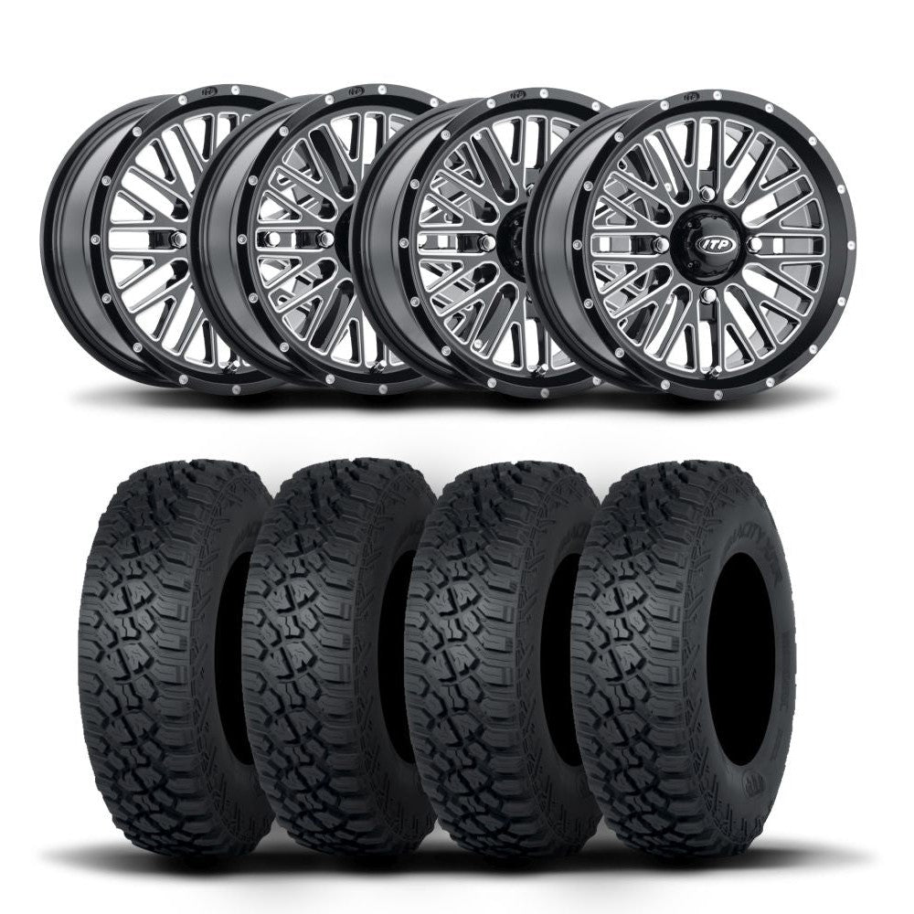 ITP Momentum 15" Machined Black Wheels And Tenacity XNR Tires [35x9.5R-15]