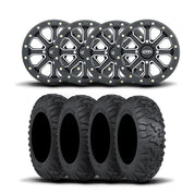 ITP Velocity Inertia 15" Matte Black Wheels And Terra Claw Tires [30x10R-15]