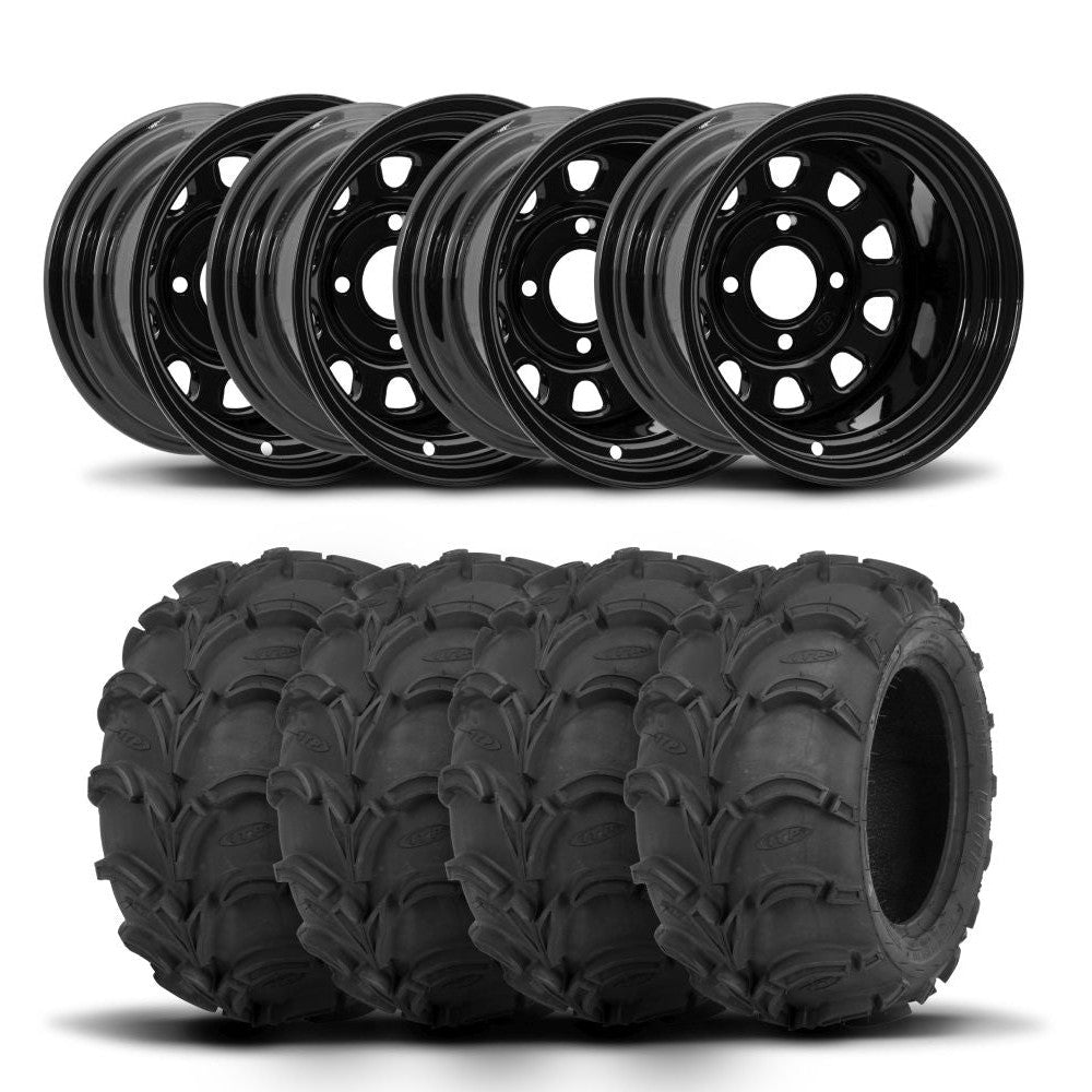 ITP Delta Steel 12" Wheels And Mud Lite Tires [30x12-12]