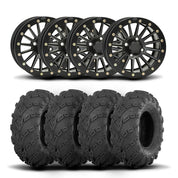 ITP SD Dual 14" Matte Black Wheels And Mud Lite Tires [27x10-14]