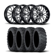 ITP Hurricane 18" Machined Black Wheels And Versa Cross XTR Tires [35x10-18]