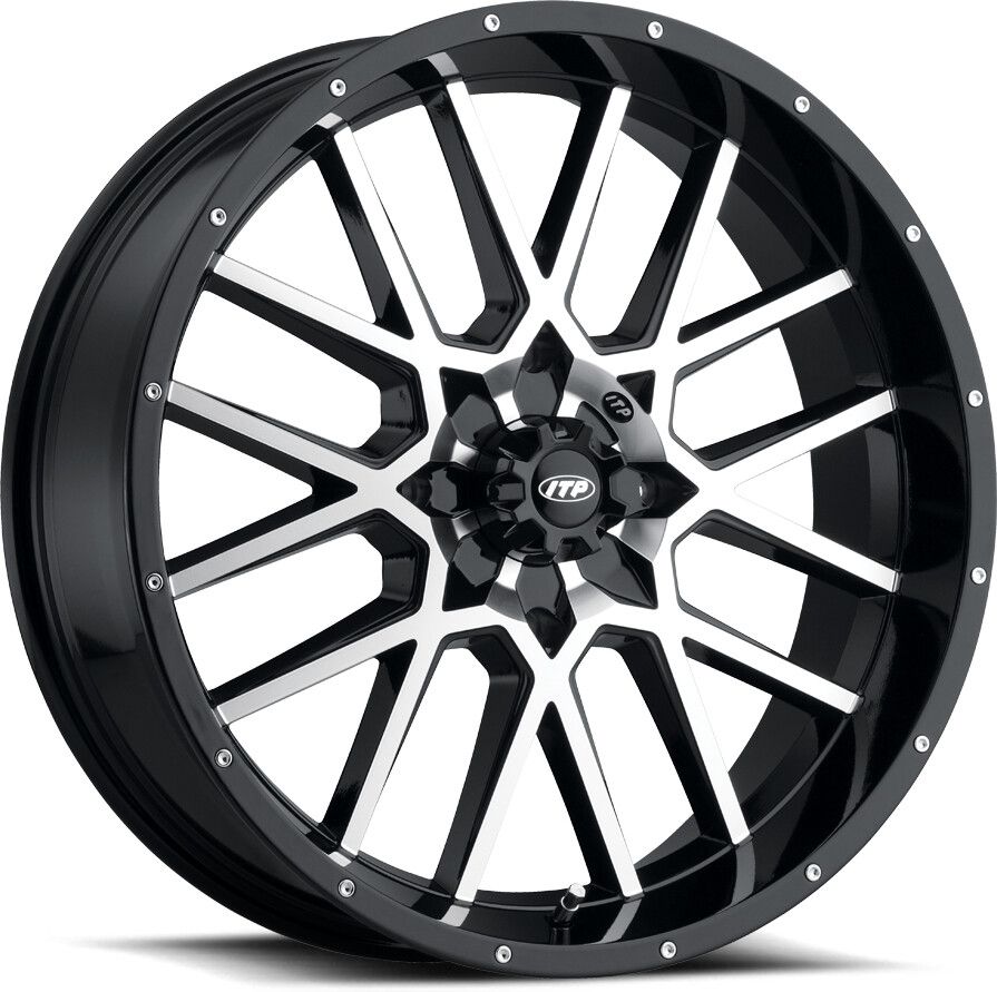 ITP Hurricane 20" Machined Black Wheels And Versa Cross XTR Tires [35x10-20]