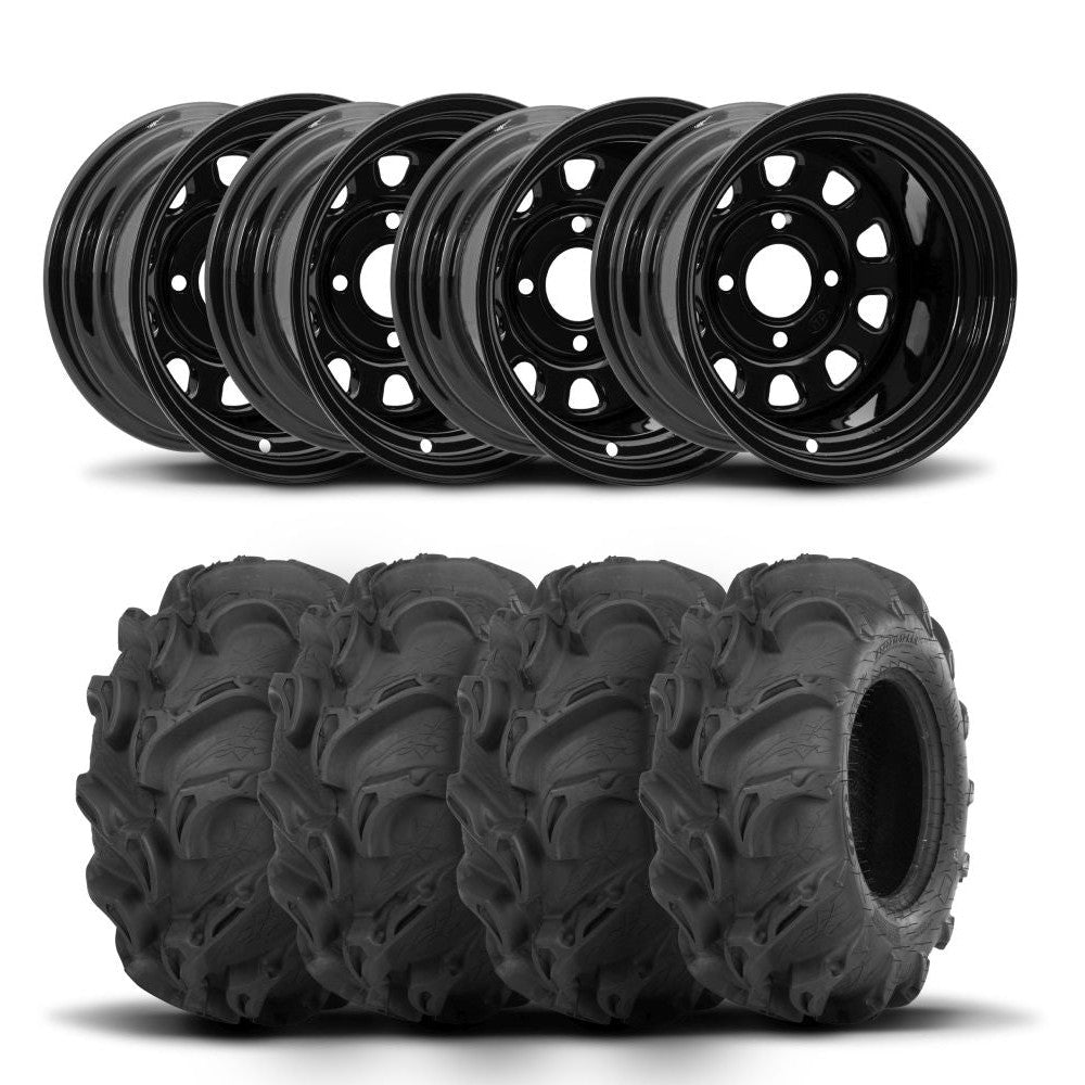 ITP Delta Steel 12" Wheels And Mega Mayhem Tires [27x11-12]