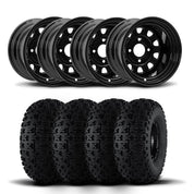 ITP Delta Steel 12" Wheels And Holeshot ATR Tires [25x8-12]