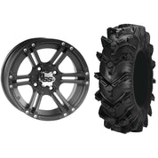 Set of 2 Mounted Wheel and Tire Kit Wheel: 14x8 5+3 4/156 Tire: 28x10-14 6 Ply