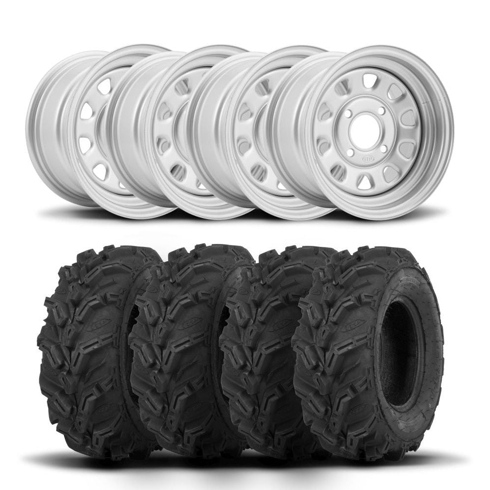 ITP Delta Steel 12" Wheels And Mud Lite XTR Tires [25x8-12]