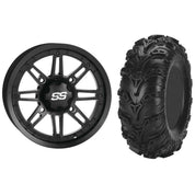 Set of 2 Mounted Wheel and Tire Kit Wheel: 14x7 2+5 4/110 Tire: 28x11-14 6 Ply