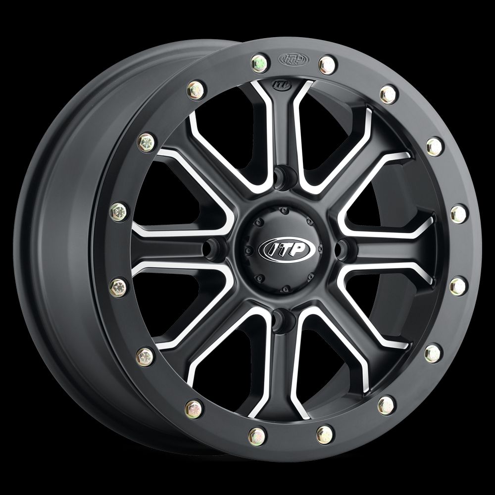 ITP Set of 4 Inertia Wheel Matte Black 14x7 4/156 5+2