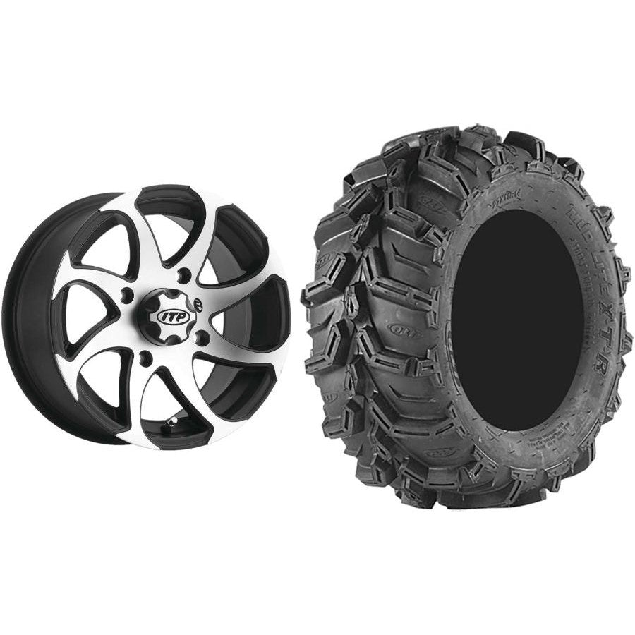 Set of 2 Mounted Wheel and Tire Kit Wheel: 14x7 5+2 4/156 Tire: 27x11-14 6 Ply