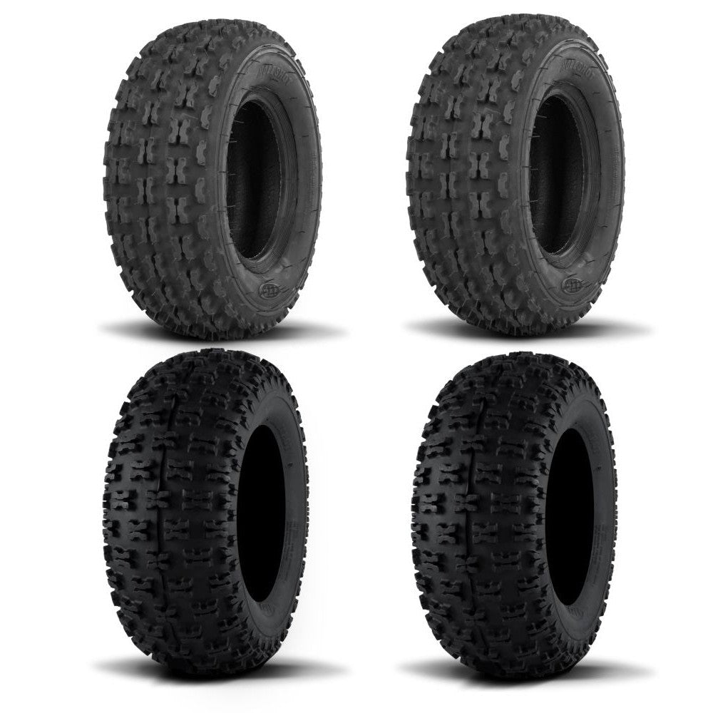 ITP Two Each Holeshot Tires Front [21x7-10] And Holeshot Tires Rear [20x11-8]