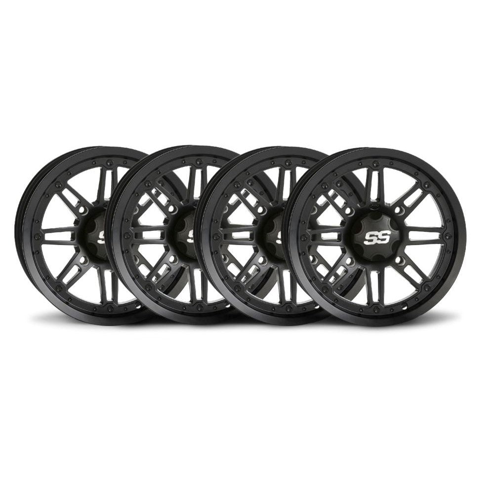 ITP Set of Four SS216 Alloy Matte Black Wheels 12X7 4/137 5+2