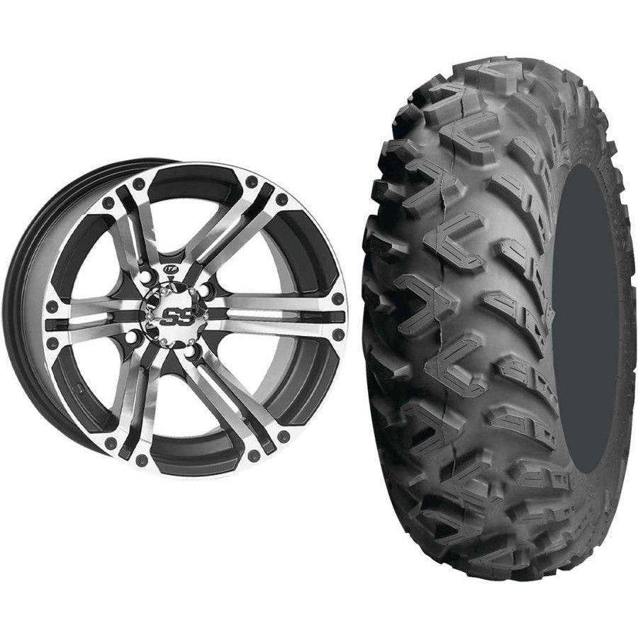 Set of 2 Mounted Wheel and Tire Kit Wheel: 14x8 3+5 4/110 Tire: 26x10-14 6 Ply