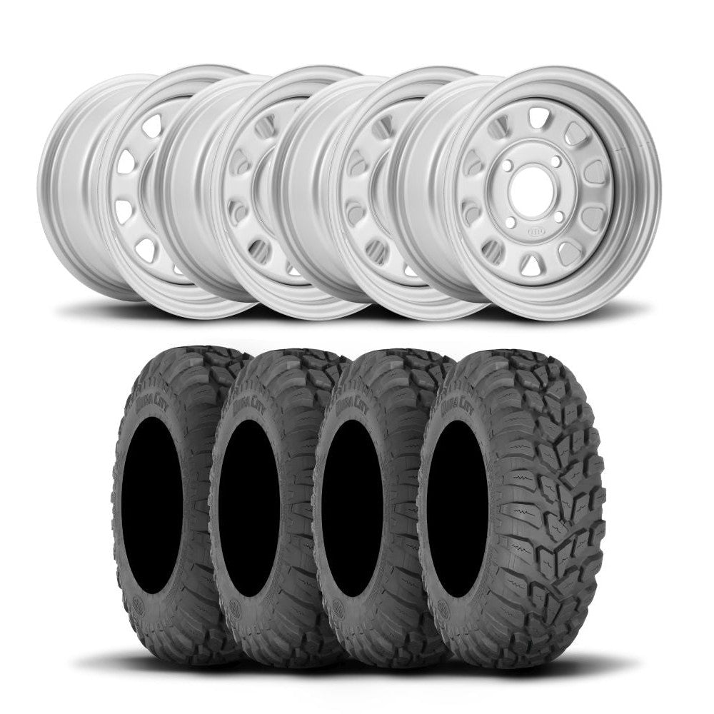 ITP Delta Steel 12" Wheels And DuraCity Tires [25x8R-12]