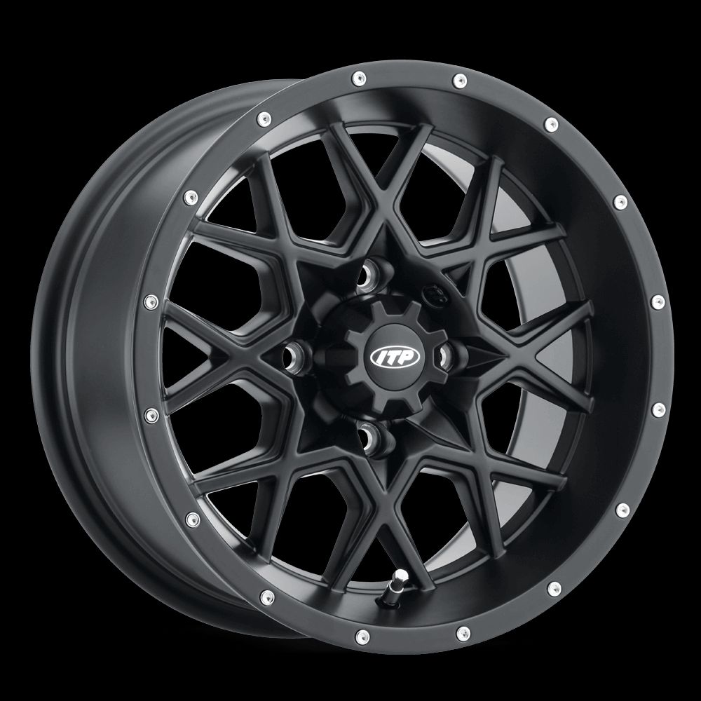 ITP Storm Series Hurricane Alloy Wheel Machined Black 12x7 4/4 5+2 1228632404B