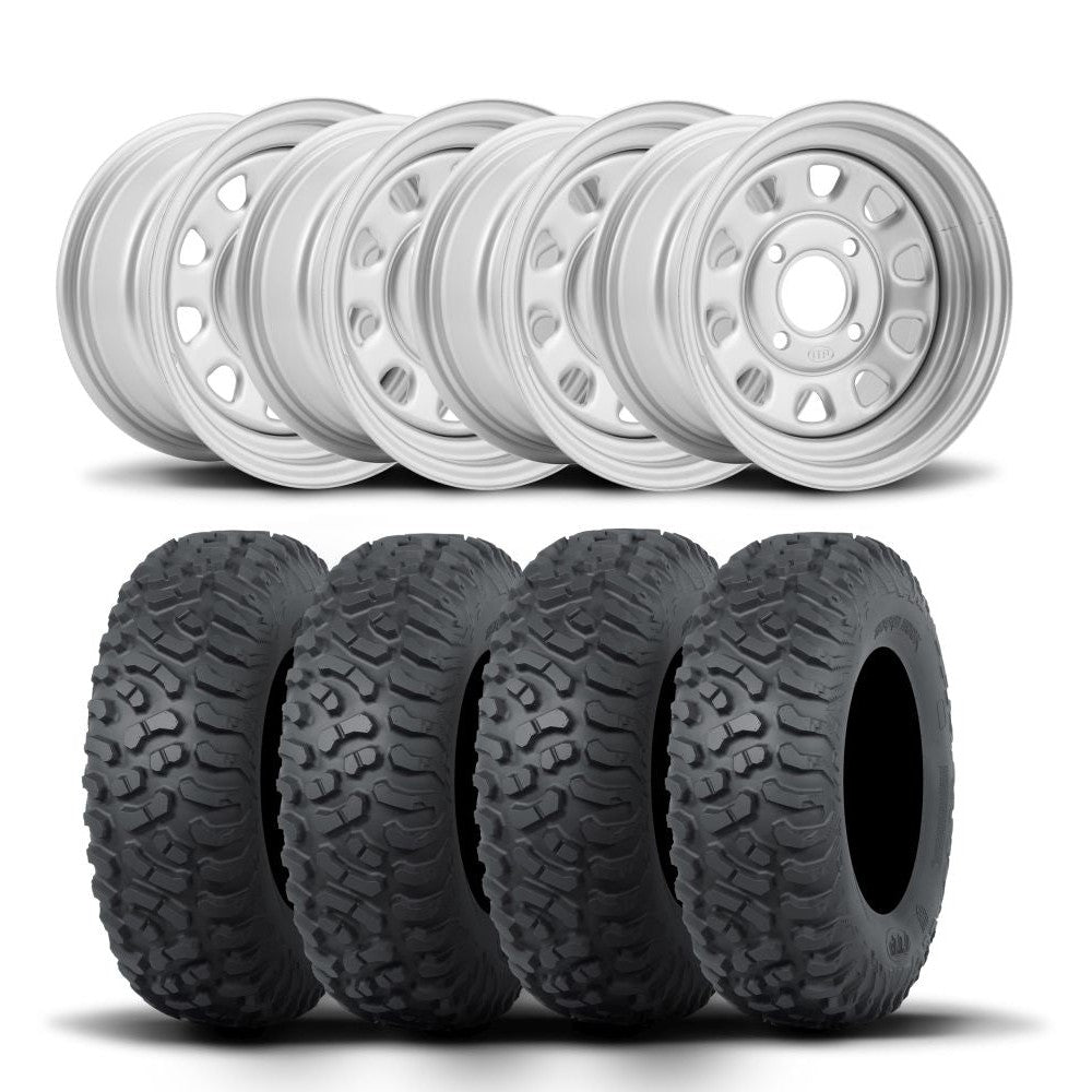 ITP Delta Steel 12" Wheels And Terra Hook Tires [26x11-12]