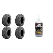 Set of 4 ATV Tires (Holeshot ATR Radial 25x10R-12 Front/Rear) with Sealant