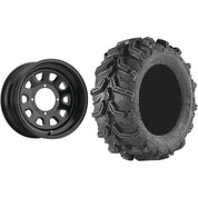 Set of 2 Mounted Wheel and Tire Kit Wheel: 14x7 5+2 4/110 Tire: 27x9-14 6 Ply