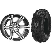 Set of 2 Mounted Wheel and Tire Kit Wheel: 14x8 5+3 4/156 Tire: 27x11-14 6 Ply