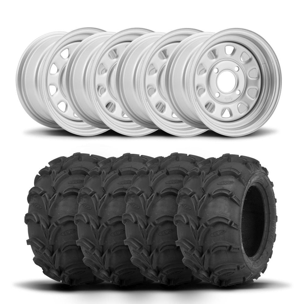 ITP Delta Steel 12" Wheels And Mud Lite Tires [27x12-12]