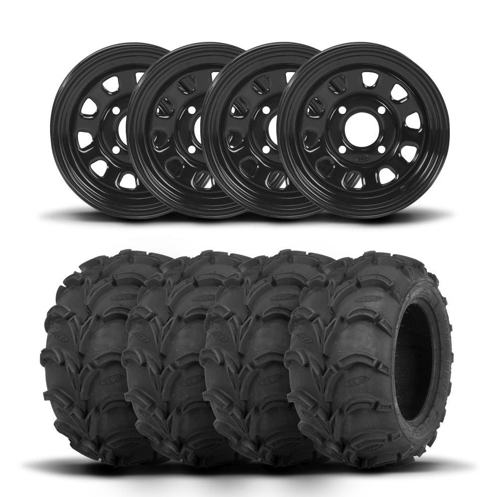 ITP Delta Steel 12" Wheels And Mud Lite Tires [27x12-12]