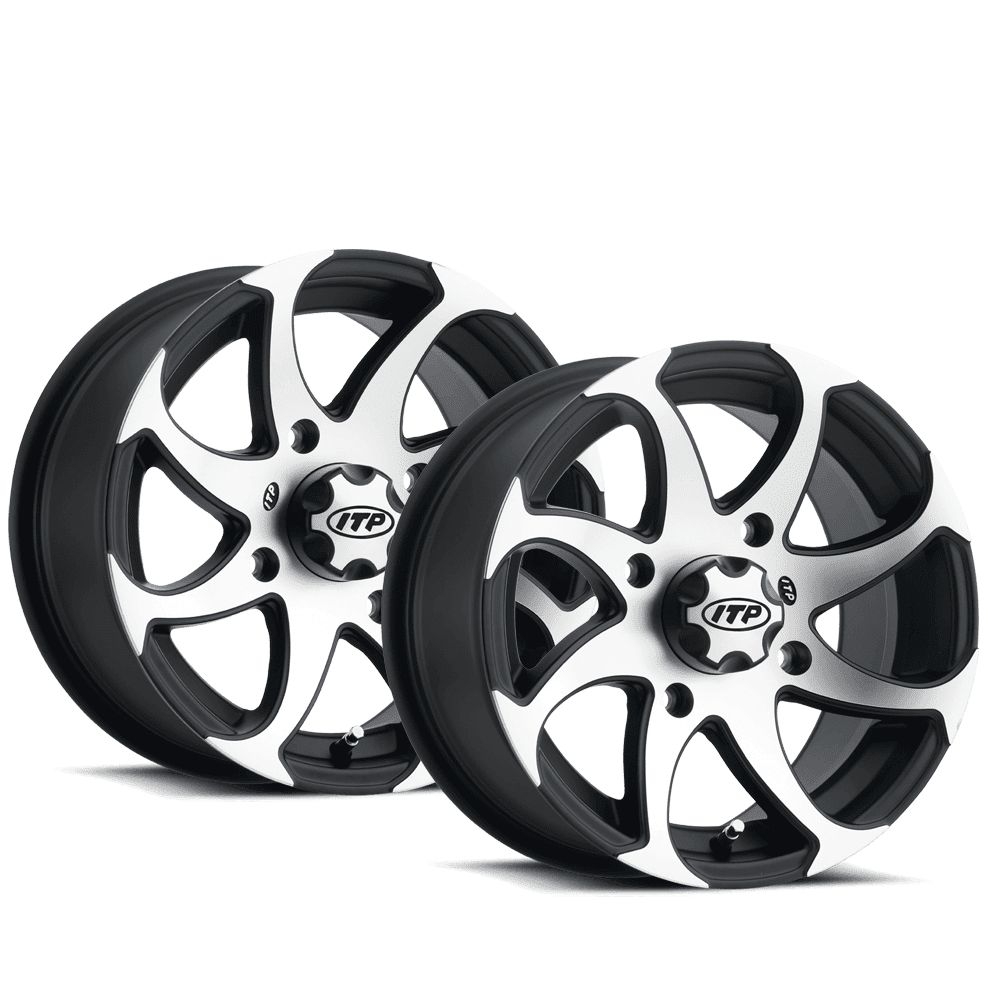 ITP Twister 14" Machined Black Wheels And Mud Lite Tires [27x12-14]