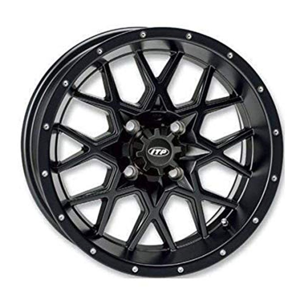 ITP Hurricane 17" Matte Black Wheels And Mud Lite Tires [27x12-14]