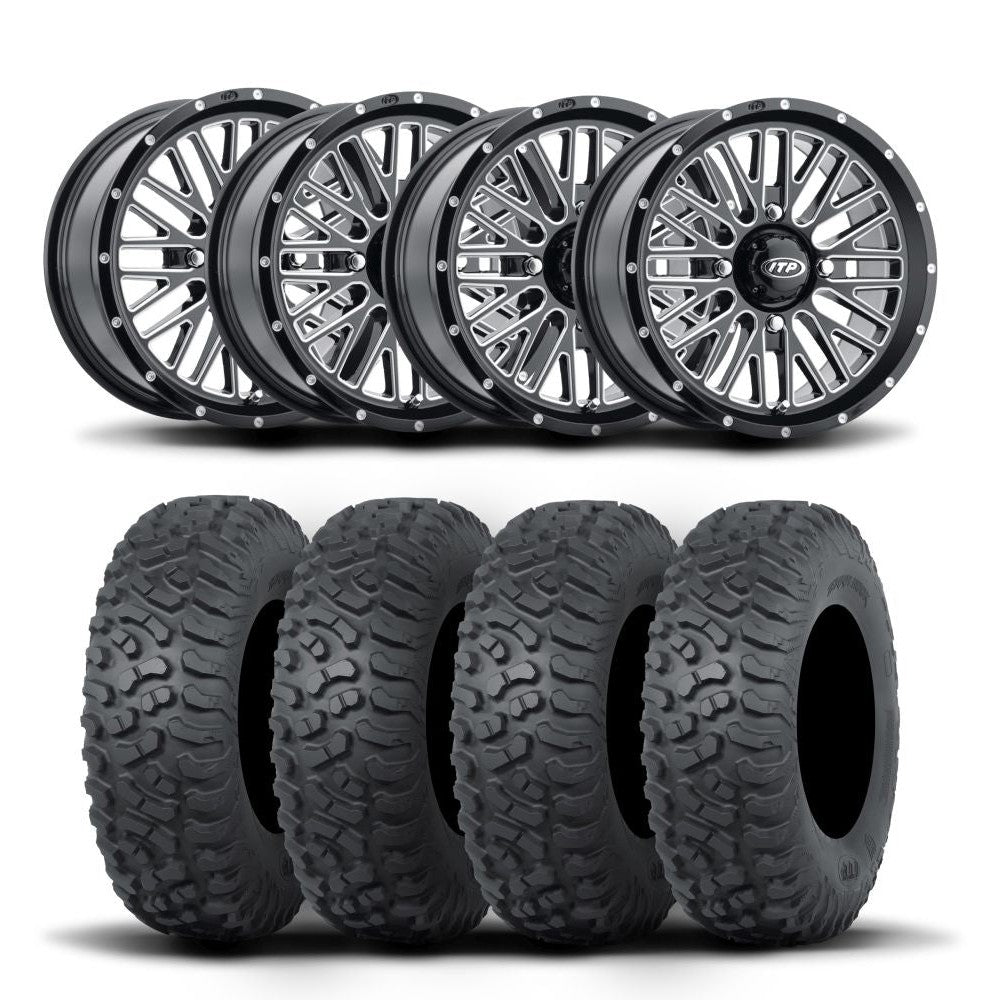 ITP Momentum 15" Machined Black Wheels And Terra Hook Tires [32x10-15]