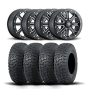 ITP Inertia 15" Matte Black Wheels And Terra Hook Radial Tires [30x10R-15]