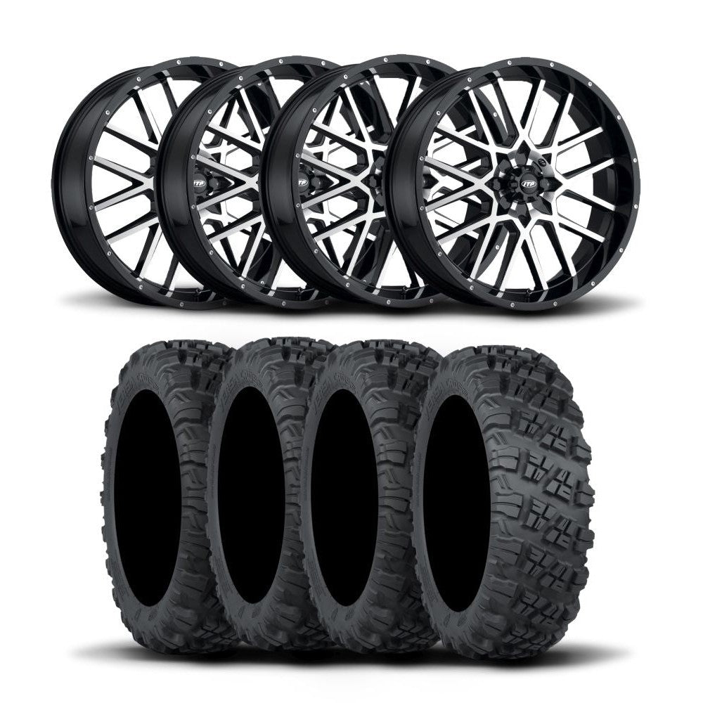 ITP Hurricane 20" Machined Black Wheels And Versa Cross XTR Tires [33x10-20]