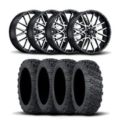 ITP Hurricane 20" Machined Black Wheels And Versa Cross XTR Tires [33x10-20]