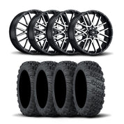 ITP Hurricane 20" Machined Black Wheels And Versa Cross XTR Tires [35x10-20]