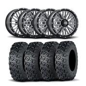 ITP Momentum 18" Machined Black Wheels And Versa Cross XTR Tires [33x10-18]