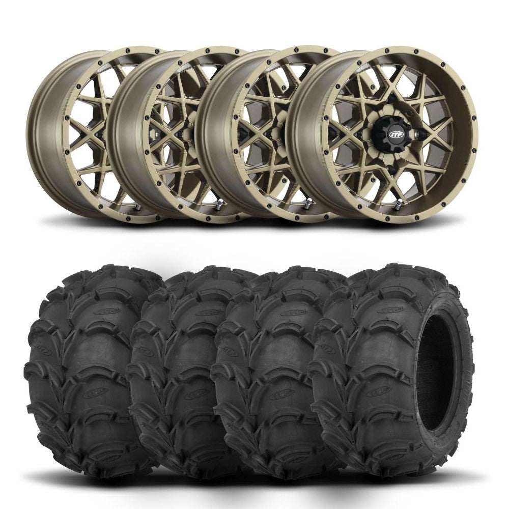 ITP Hurricane 14" Bronze Wheels And Mud Lite Tires [30x12-14]