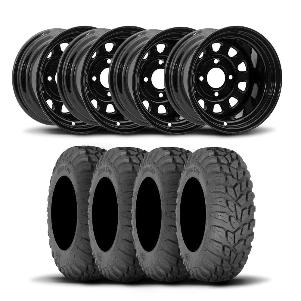 ITP Delta Steel 12" Wheels And DuraCity Tires [25x8R-12]