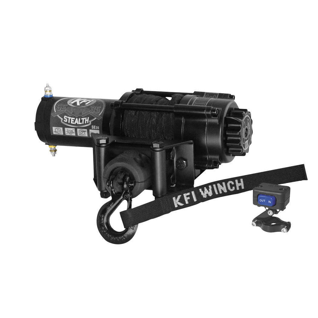 3500 lb KFI Assault Winch Combo Synthetic Polaris Scrambler 850 1000 2013-2018